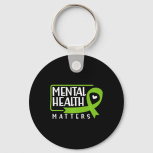 Geestelijke gezondheidsproblemen Green Ribbon Gees Sleutelhanger