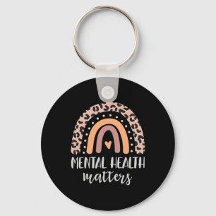 Geestelijke gezondheidsproblemen Leopard Print Boh Sleutelhanger