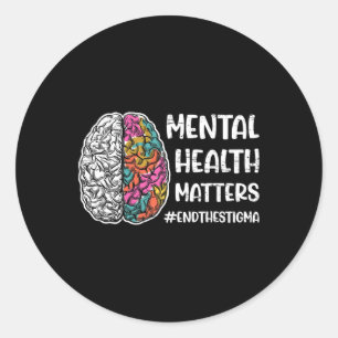 Geestelijke gezondheidsproblemen ronde sticker