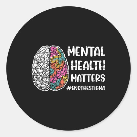 Geestelijke gezondheidsproblemen ronde sticker (Voorkant)