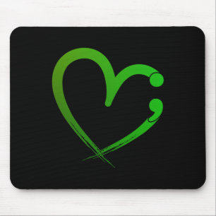 Geestelijke gezondheidsproblemen Semicolon Heart A Muismat