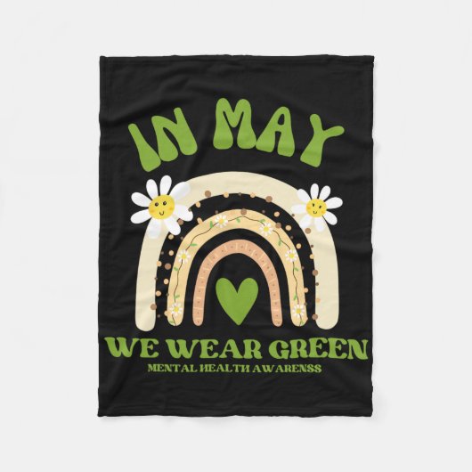 Geestelijke gezondheidsproblemen We Draag groene g Fleece Deken (Voorkant)