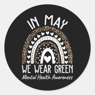 Geestelijke gezondheidsproblemen We Draag groene g Ronde Sticker
