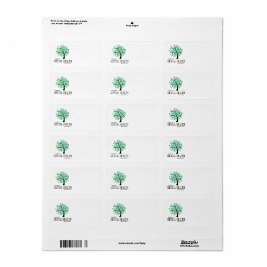 Geestelijke gezondheidsstructuur etiket (Full Sheet)