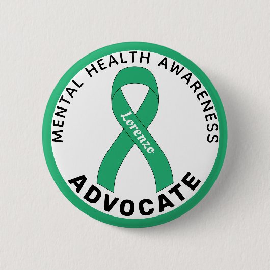 Geestelijke gezondheidsvoorlichting Advocate White Ronde Button 5,7 Cm (Voorkant)