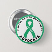 Geestelijke gezondheidsvoorlichting Advocate White Ronde Button 5,7 Cm (Voorkant /achterkant)
