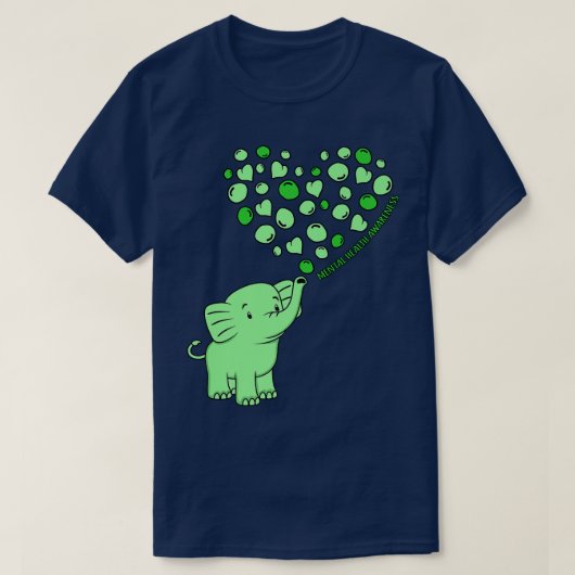 Geestelijke gezondheidsvoorlichting Elephant Heart T-shirt (Design voorkant)