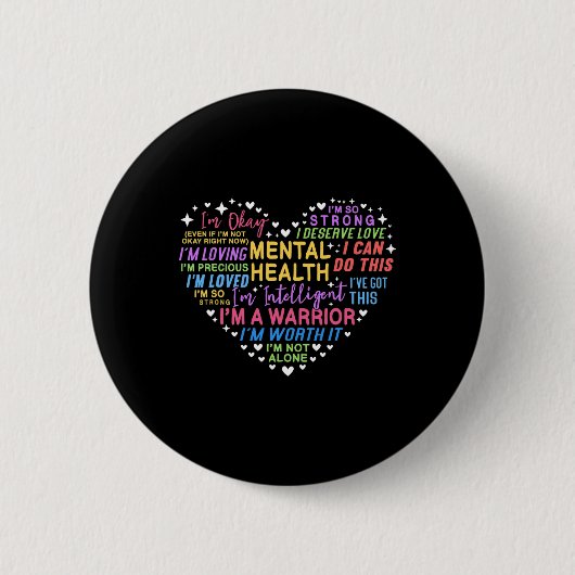 Geestelijke gezondheidsvoorlichting ronde button 5,7 cm (Voorkant)