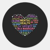 Geestelijke gezondheidsvoorlichting ronde sticker (Voorkant)