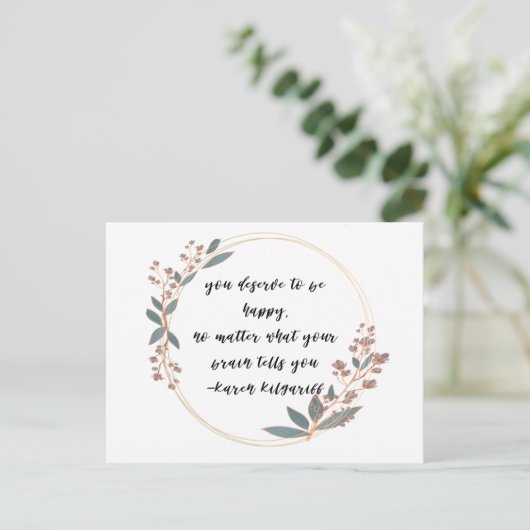 Geestelijke gezondheidsvoorlichting U verdient het Briefkaart (Staand voorkant)