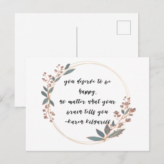 Geestelijke gezondheidsvoorlichting U verdient het Briefkaart (Voorkant / Achterkant)