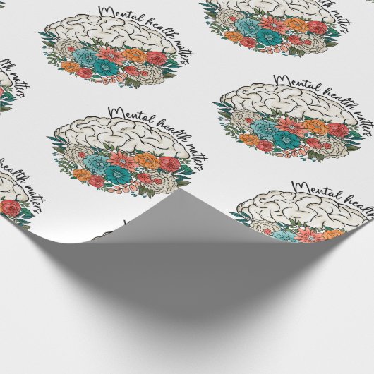Geestelijke gezondheidszaken Bloemenhersenen Geest Cadeaupapier (Hoek)