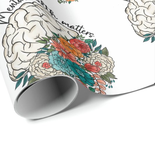 Geestelijke gezondheidszaken Bloemenhersenen Geest Cadeaupapier (Rol Hoek)