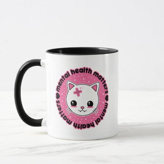 Geestelijke gezondheidszaken Kawaii Cat Mok (Links)