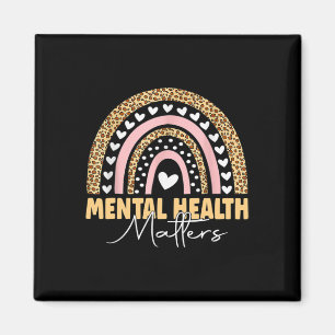 Geestelijke gezondheidszaken Leopard Boho Rainbow Magneet
