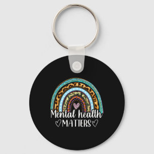 Geestelijke gezondheidszaken luipaard printboho re sleutelhanger