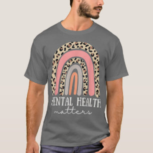 Geestelijke gezondheidszaken luipaard printboho re t-shirt