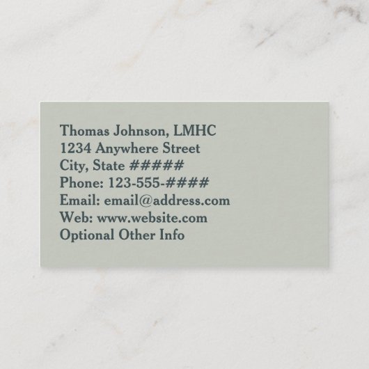 Geestelijke gezondheidszorg Counselor Painterly Mo Visitekaartje (Achterkant)