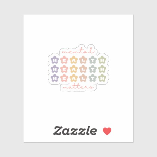 Geestelijke gezondheidszorg Retro Flowers Pastel G Sticker (Vel)