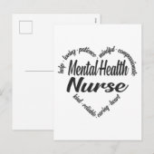 Geestelijke gezondheidszorg Ziektehart Word Cloud Feestdagenkaart (Voorkant / Achterkant)