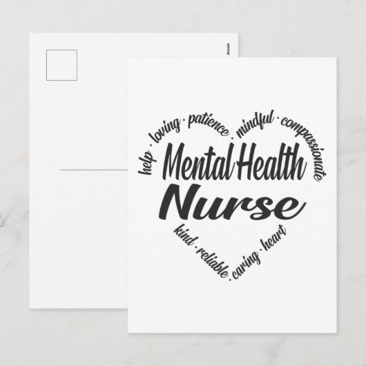 Geestelijke gezondheidszorg Ziektehart Word Cloud Feestdagenkaart (Voorkant / Achterkant)