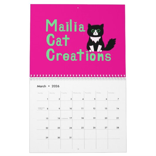 "Geestelijke momenten: een jaar van Kawaii-katten" Kalender (Mar 2026)