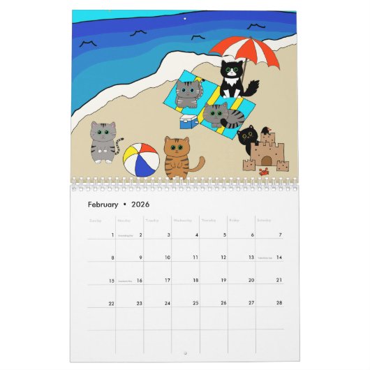 "Geestelijke momenten: een jaar van Kawaii-katten" Kalender (Feb 2026)