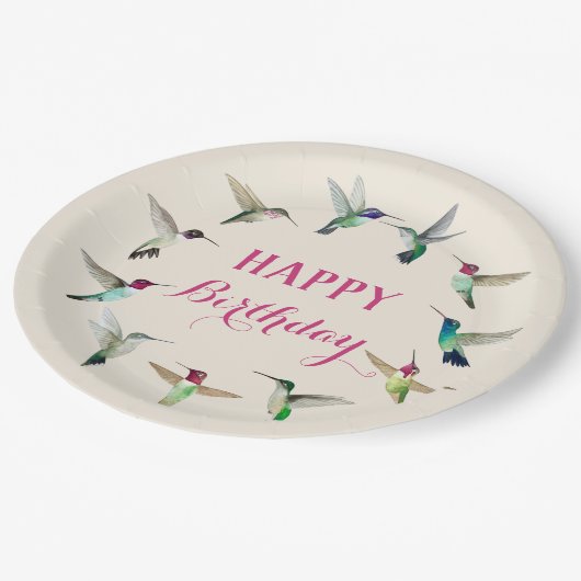 Geestelijke vogelstand Happy Birthday Paper Borden Papieren Bordje (Gekanteld)