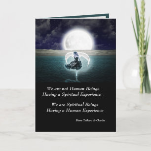 Geestelijke Wezens Citaat met Engel en Volle Maan Kaart