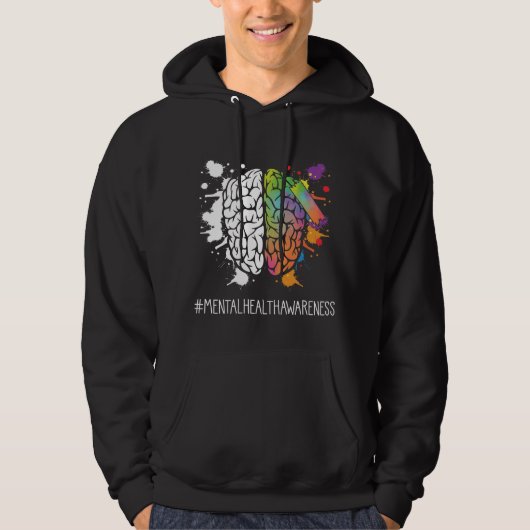 Geestelijke ziekte van Bewustzijn Kleurrijk Brain Hoodie (Voorkant)