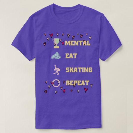 Geestelijke zorg Eat Ice Skating Dance Sleep 3 T-shirt (Design voorkant)