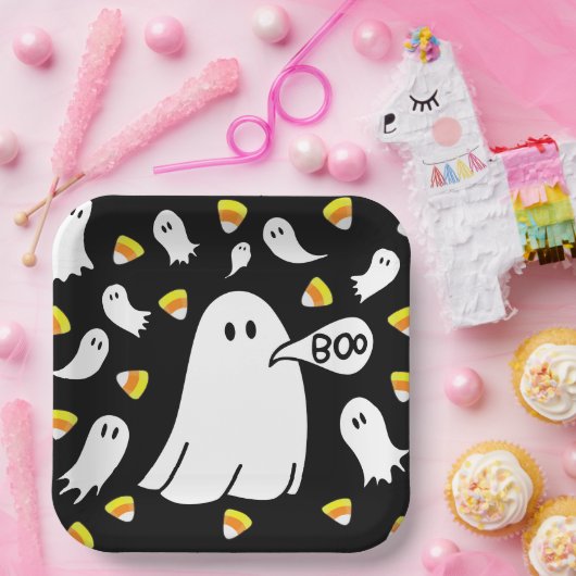 Geesten en Candy Corn Papieren Bordje (Feest)