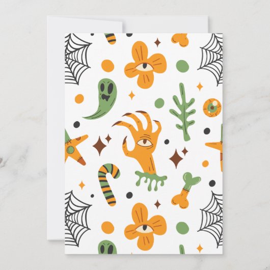 Geesten en Monster Hands Halloween Kostuumfeest Kaart (Achterkant)