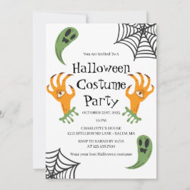 Geesten en Monster Hands Halloween Kostuumfeest Kaart