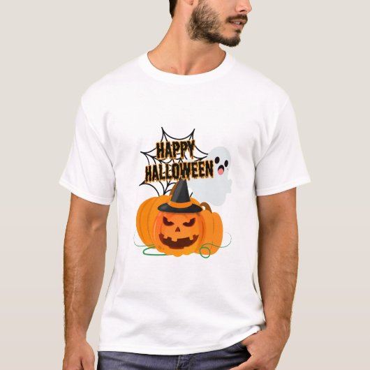 Geesten en pompoen Halloween shirt (Voorkant)