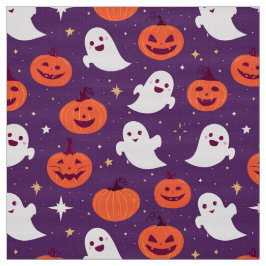 Geesten en pompoenen op paarse stof