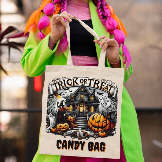 Geesten en pompoenen tijdens Halloween Tote Bag