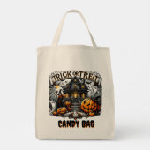 Geesten en pompoenen tijdens Halloween Tote Bag (Achterkant)