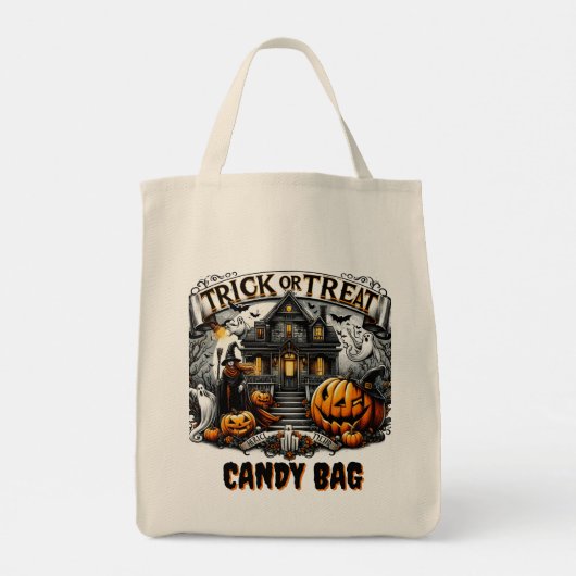 Geesten en pompoenen tijdens Halloween Tote Bag (Achterkant)