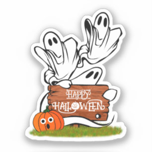 Geesten en Vrienden Halloween Sticker