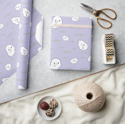 Geesten en Wolken Halloween Gift Wrapping Paper Cadeaupapier (Crafts)