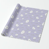 Geesten en Wolken Halloween Gift Wrapping Paper Cadeaupapier (Uitgerold)