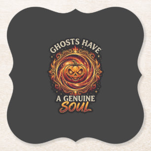 Geesten Hebben Echte Ziel Haloween Pompoen Vuur Sw Kartonnen Onderzetters