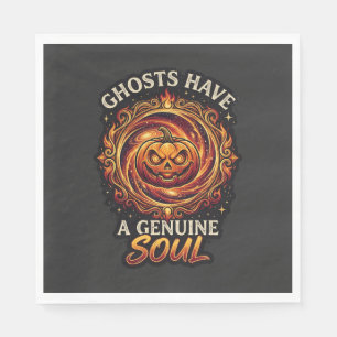 Geesten Hebben Echte Ziel Haloween Pompoen Vuur Sw Servet