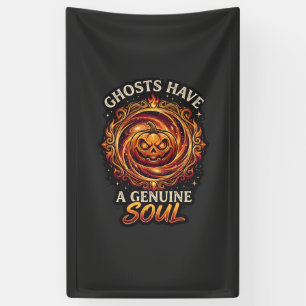 Geesten Hebben Echte Ziel Haloween Pompoen Vuur Sw Spandoek
