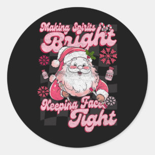 Geesten helder maken Gezichten strak houden Santa Ronde Sticker