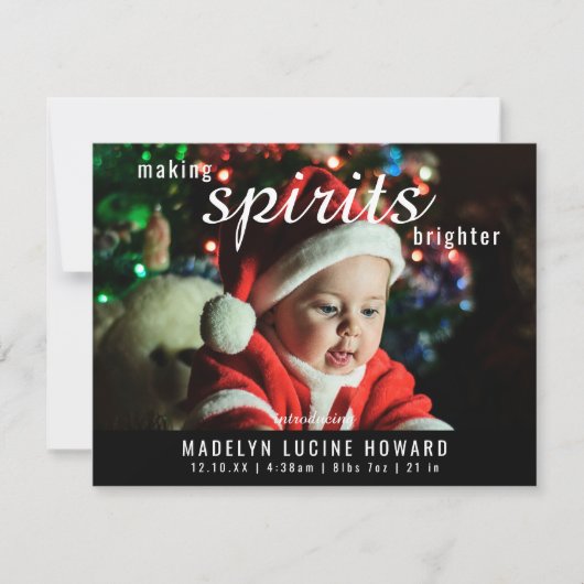 Geesten helderder maken Kerstmis Geboortefoto Feestdagenkaart (Voorkant)