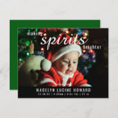 Geesten helderder maken Kerstmis Geboortefoto Feestdagenkaart (Voorkant / Achterkant)