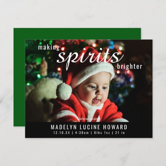 Geesten helderder maken Kerstmis Geboortefoto Feestdagenkaart (Voorkant / Achterkant)