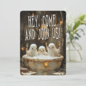 Geesten in een jacuzzi plezier verpakt Volwassen H Kaart (Staand voorkant)